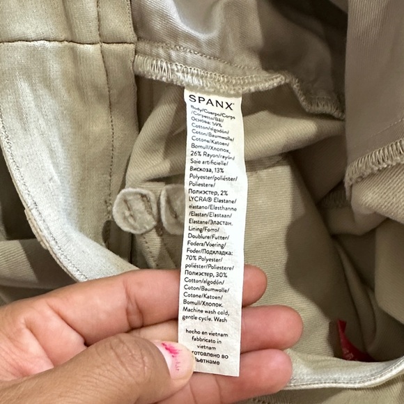 SPANX Ankle-Length Twill Pants - Cream - Picture 10 of 13